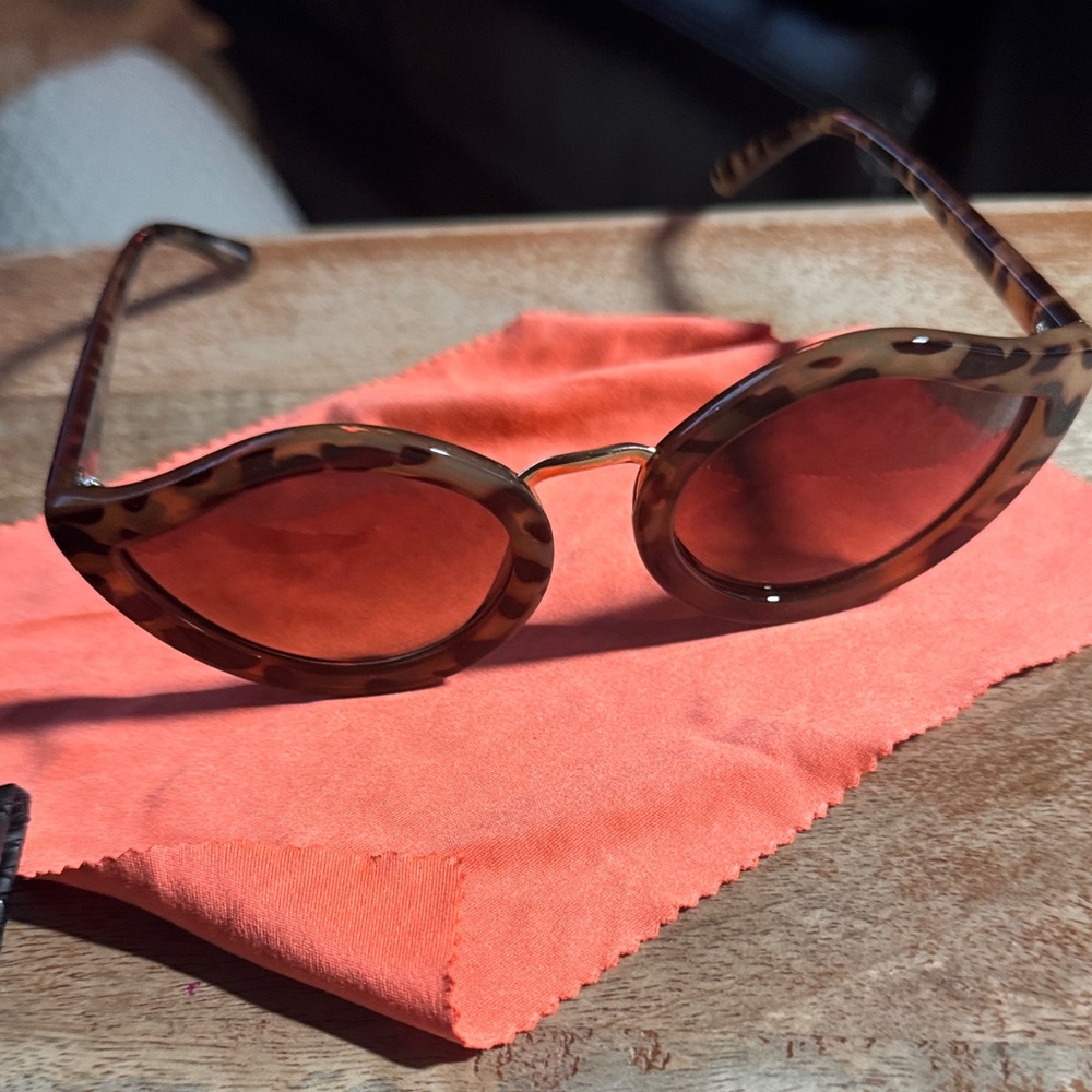mark. (Avon) Leopard Print Sunglasses with Brown Lenses and Case